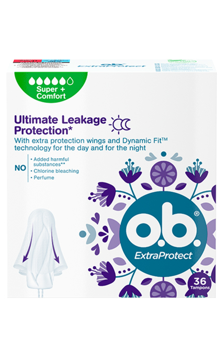 O.B. O.B., PROCOMFORT EXTRA PROTECT SUPER PLUS, tamponai, 36 vnt 36 vnt.