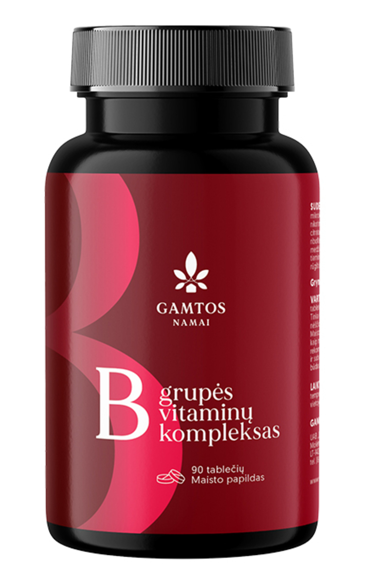 GAMTOS NAMAI GAMTOS NAMAI, B GRUPĖS VITAMINŲ KOMPLEKSAS N90, maisto papildas, 90 tab. 90 vnt.