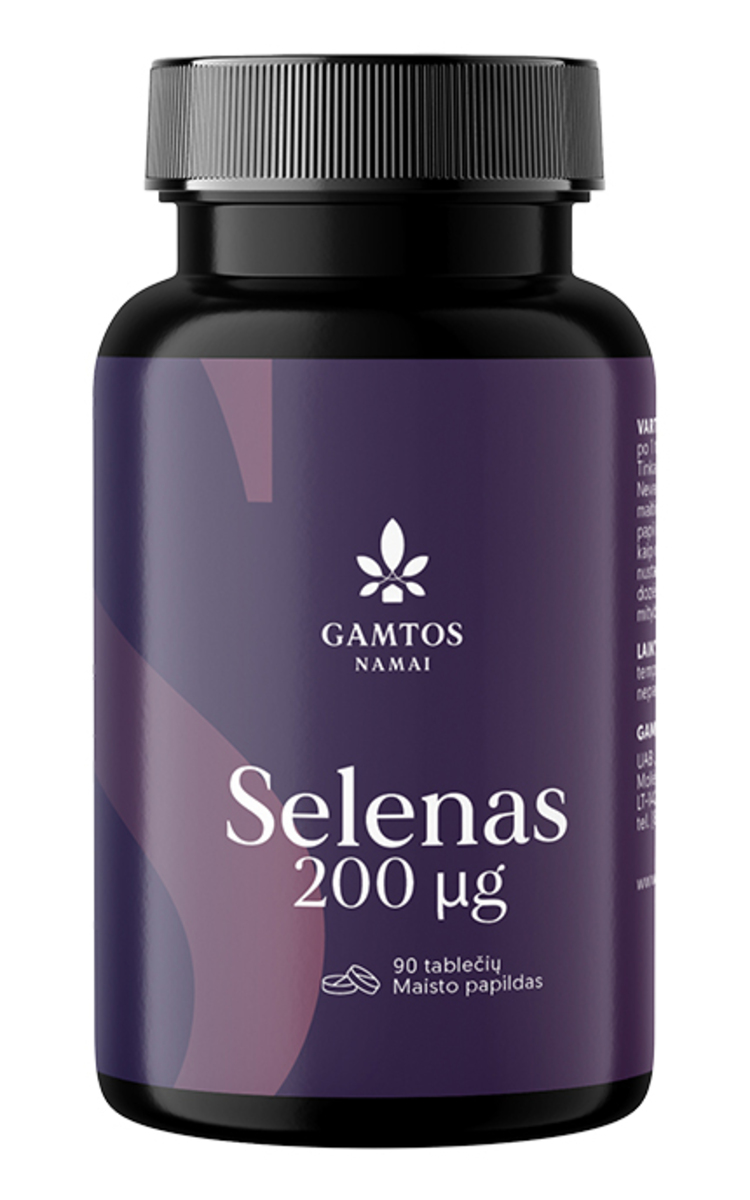 GAMTOS NAMAI GAMTOS NAMAI, SELENAS 200 MCG N90, maisto papildas, 90 tab. 90 vnt.