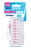 JORDAN, BRUSH BETWEEN XS – 0.4mm, tarpdančių šepetėliai, 10 vnt.