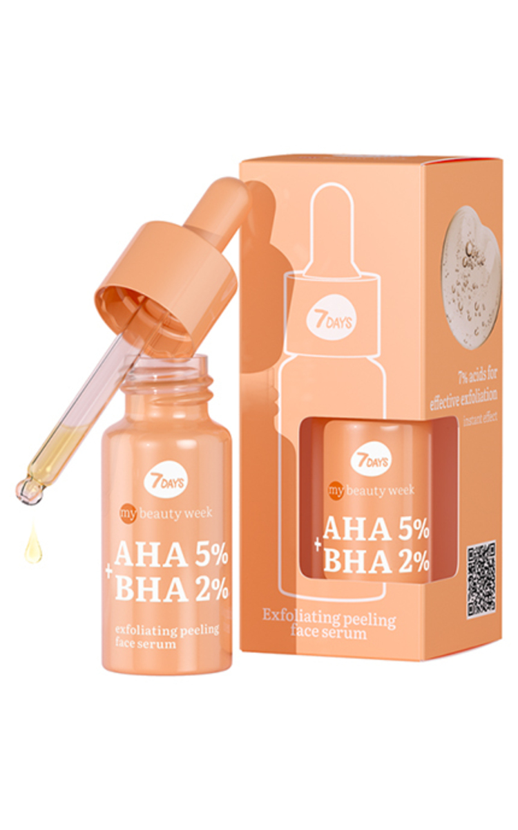 7 DAYS 7DAYS MY BEAUTY WEEK, šveičiamasis serumas veidui AHA 5%+BHA 2%, 20 ml 20 ml