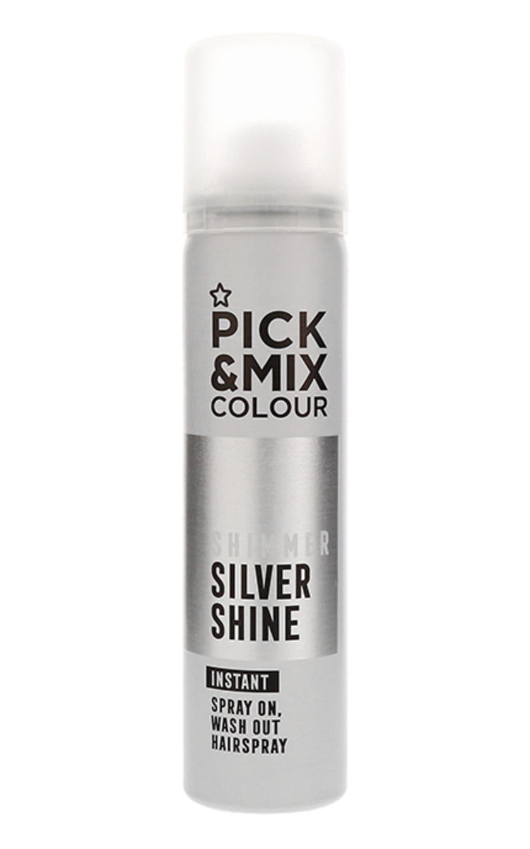 SUPERDRUG PICK & MIX, SILVER GLITTER, PICK & MIX, SILVER GLITTER, dažomasis plaukų lakas, 75 ml 75 ml