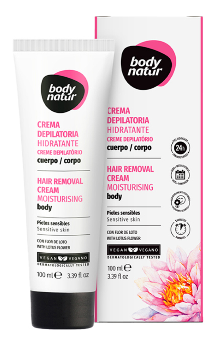 BODY NATUR BODY NATUR, depiliacinis kremas jautriai odai su lotosu, 100 ml 100 ml