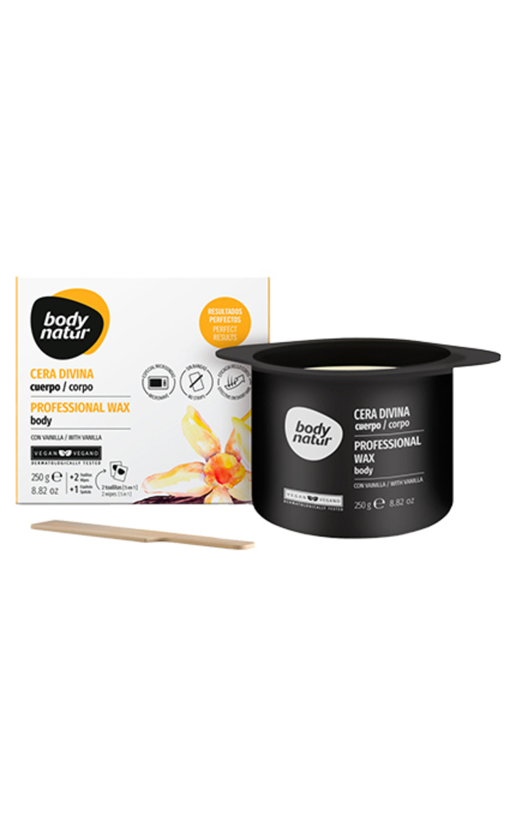 BODY NATUR BODY NATUR, profesionalus vaškas kūnui su vanile, 250 g + 2 serv. 250 g