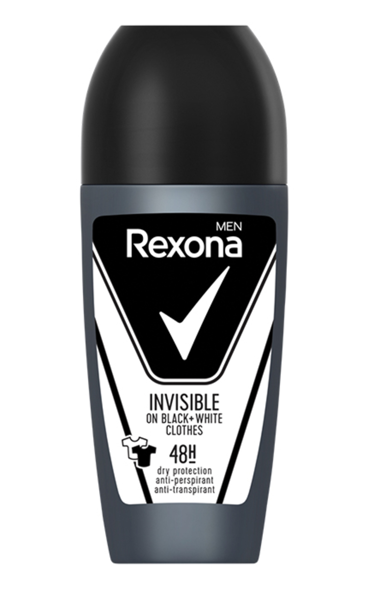 REXONA REXONA, INVISIBLE B&W,  vyriškas rutulinis antiperspirantas, 50 ml  50 ml