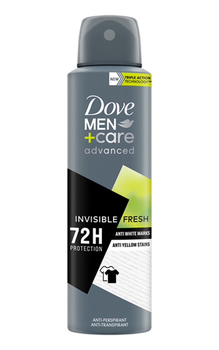 DOVE MEN+CARE DOVE MEN, INVISIBLE FRESH purškiamas antiperspirantas, 150 ml 150 ml