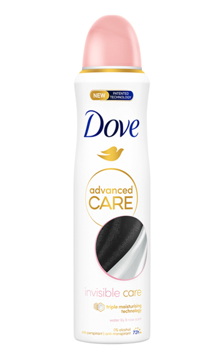 DOVE DOVE, INVISIBLE CARE, purškiamas antiperspirantas, 150 ml 150 ml