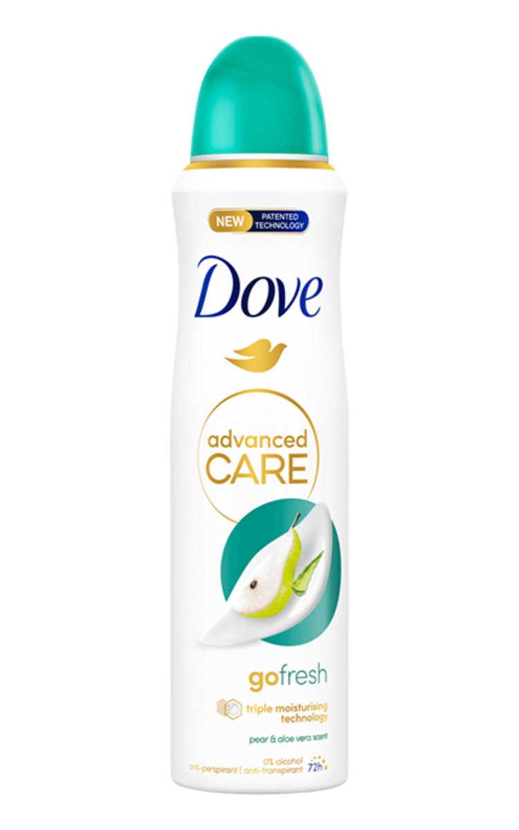 DOVE DOVE, PEAR & ALOE VERA, purškiamas antiperspirantas, 150 ml  150 ml