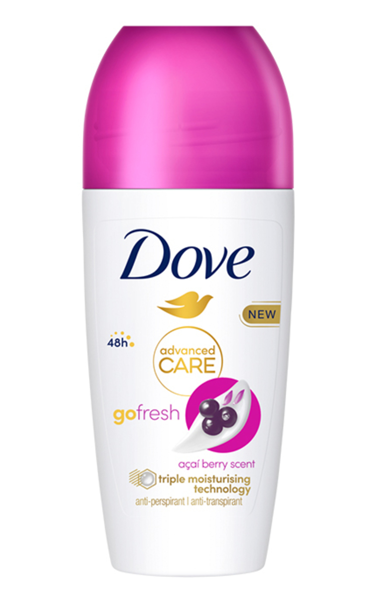 DOVE DOVE, ACAI BERRY & WATERLILY, rutulinis antiperspirantas, 50 ml 50 ml