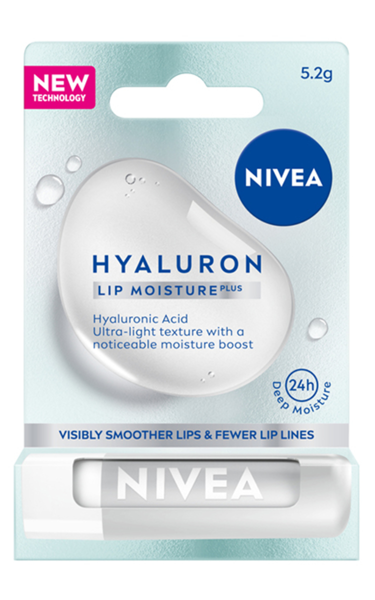 NIVEA NIVEA, HYALURON LIP MOISTURE PLUS, lūpų balzamas, 5.2 g 1 vnt.