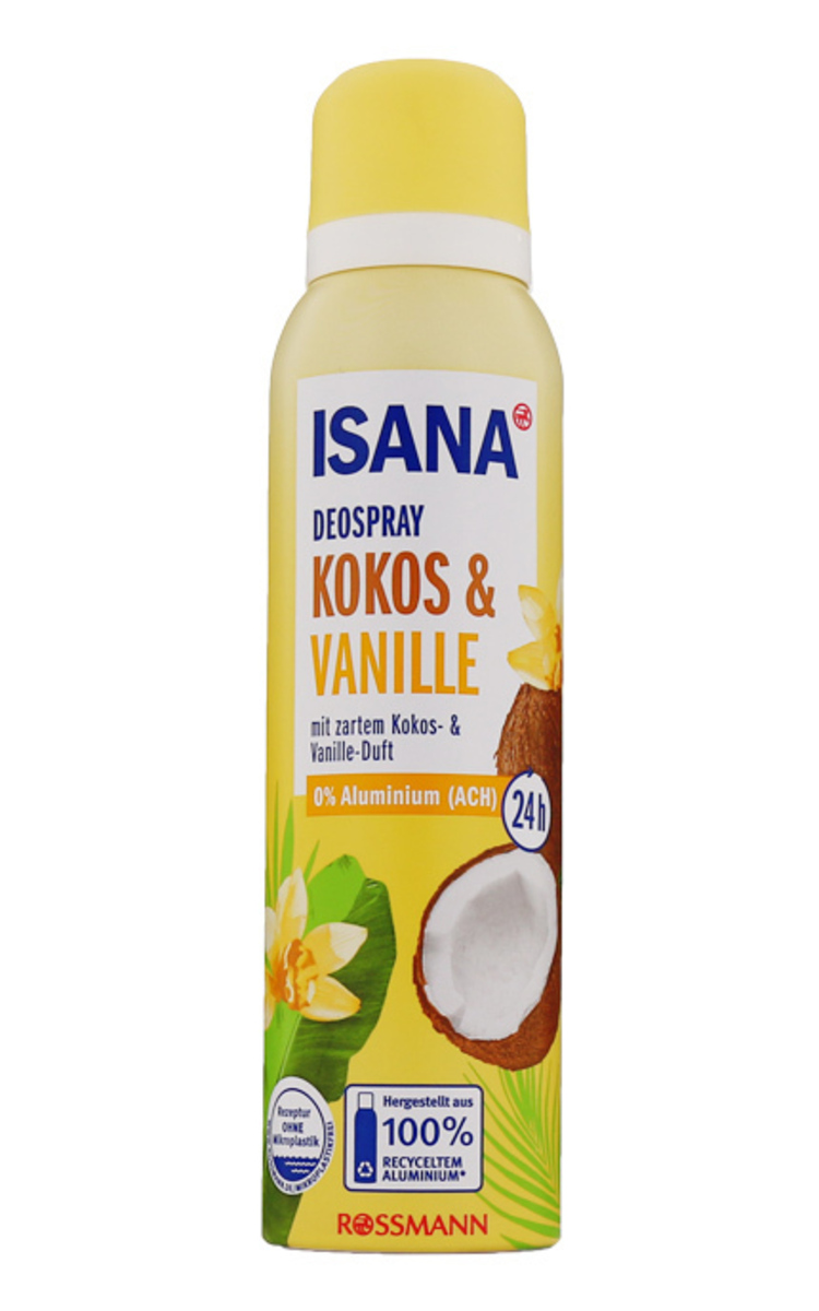 ISANA ISANA, KOKOS & VANILLE, purškiamasis dezodorantas, 1 vnt. 150 ml