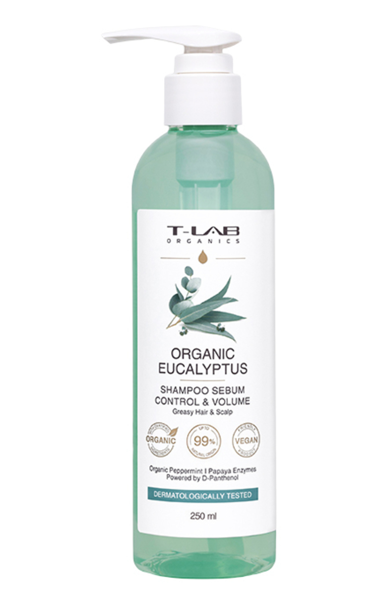 T-LAB ORGANICS T-LAB ORGANICS, ORGANIC EUCALYPTUS, šampūnas riebiai galvos odai, 250 ml 250 ml