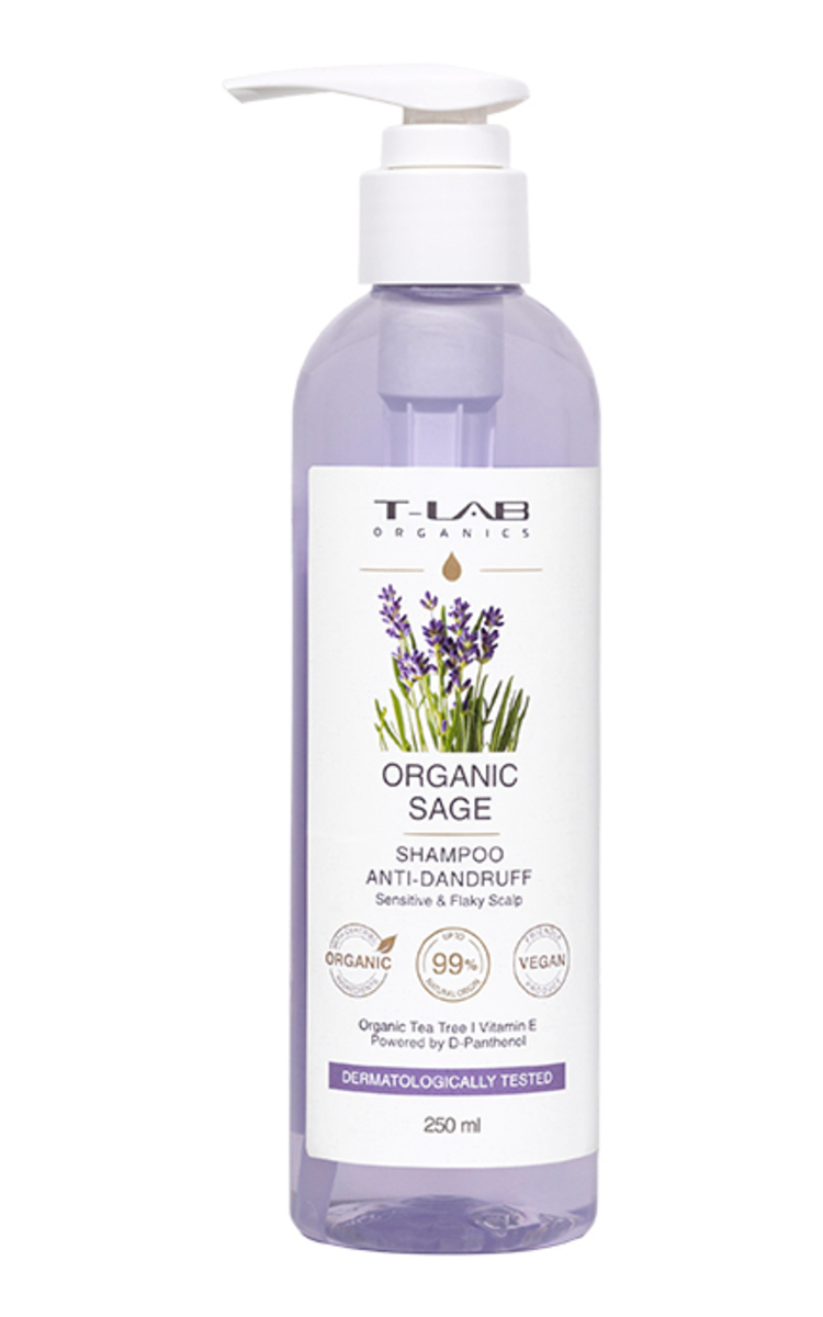 T-LAB ORGANICS T-LAB ORGANICS, ORGANIC SAGE, šampūnas nuo pleiskanų, 250 ml 250 ml