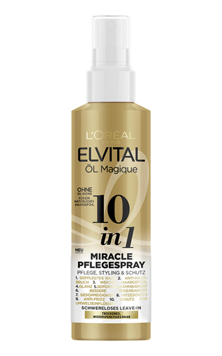 ELVITAL L'OREAL PARIS, ELVITAL EXTRAORDINARY OIL 10-IN-1, plaukų purškiklis sausiems plaukams, 150 ml 150 ml