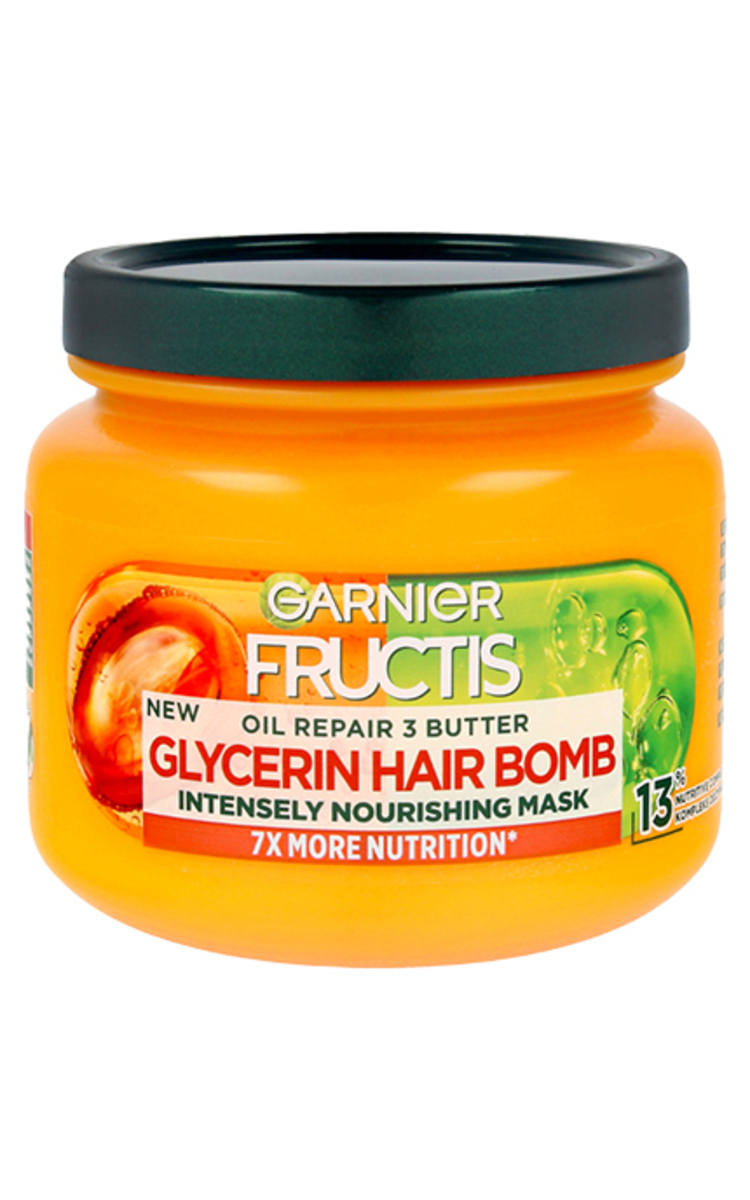 GARNIER FRUCTIS GARNIER, FRUCTIS OIL REPAIR GLYCERIN HAIR BOMB, kaukė, 320 ml 320 ml