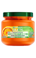 GARNIER, FRUCTIS GOODBYE DAMAGE KERATIN HAIR BOMB, kaukė, 320 ml