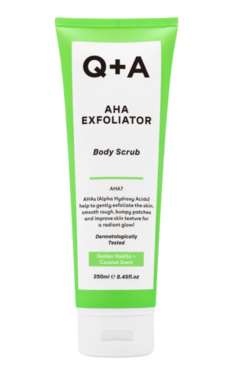 Q+A Q+A, AHA EXFOLIATOR BODY SCRUB, kūno šveitiklis su AHA rūgštimi, 250 ml 250 ml