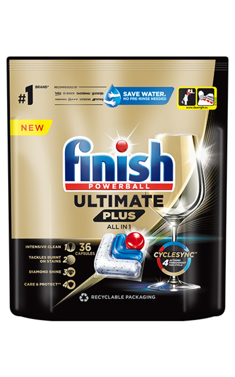 FINISH FINISH, POWERBALL ULTIMATE PLUS, indaplovių kapsulės, 36 vnt. 36 vnt.