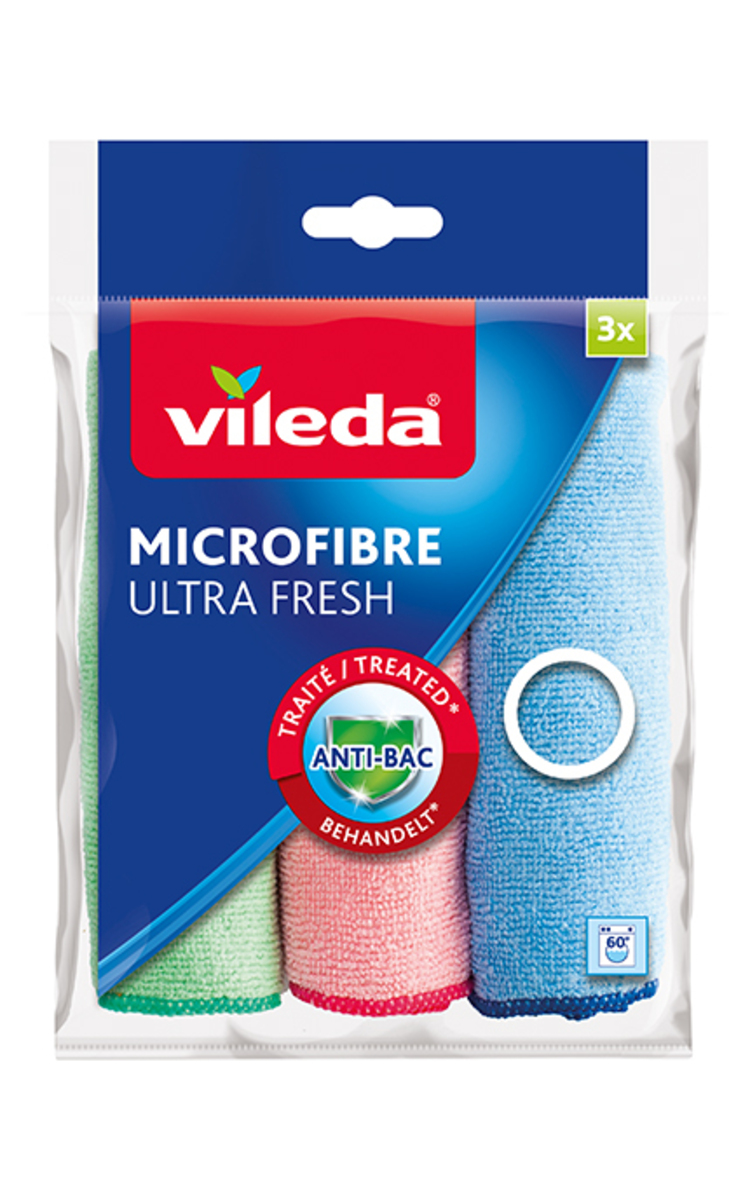 VILEDA VILEDA, ULTRA FRESH, mikropluošto šluostės, 3 vnt.  3 vnt.