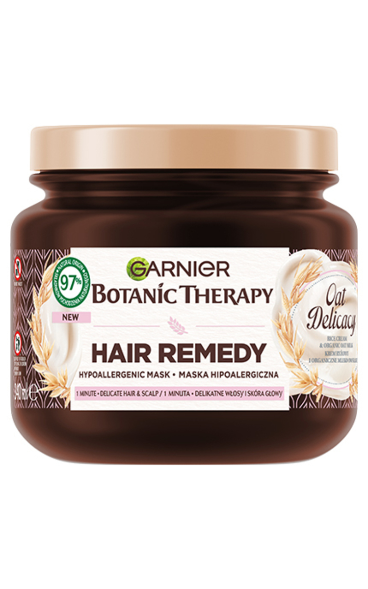 GARNIER BOTANIC THERAPY GARNIER, BOTANIC THERAPY HAIR REMEDY OAT DELICACY, drėkinamoji kaukė, 340 ml 340 ml