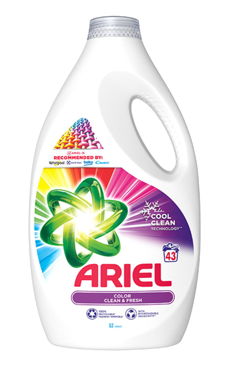 ARIEL ARIEL COLOR, skystas skalbiklis buteliuose, 43 sk./ 2.15 l 2150 ml