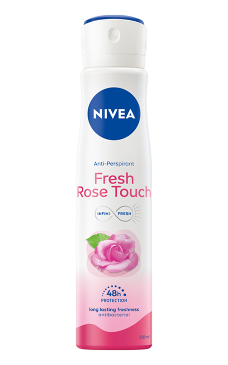 NIVEA NIVEA, FRESH ROSE TOUCH, purškiamas dezodorantas antiperspirantas moterims, 250 ml 250 ml