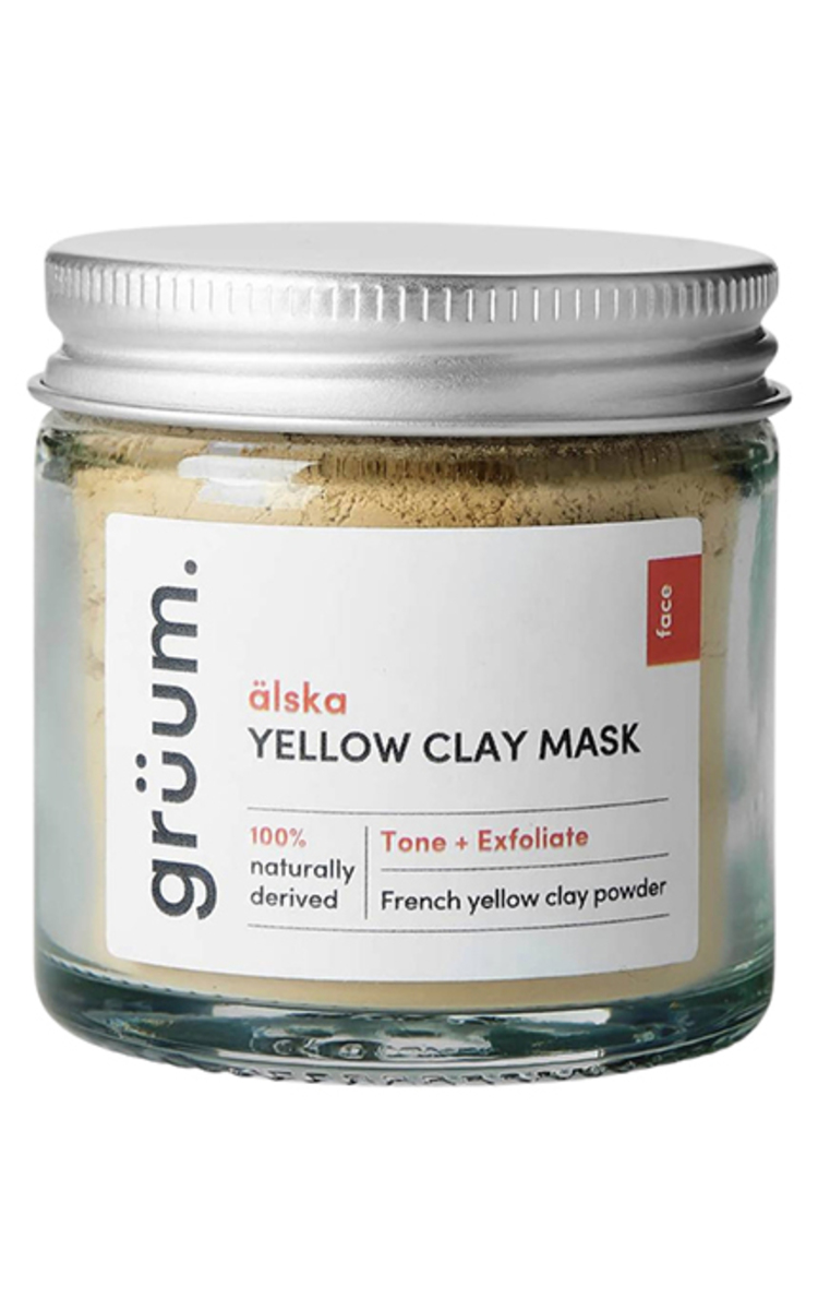 GRUUM GRUUM, ALSKA YELLOW CLAY MASK, šveičiamoji molio kaukė veidui, 50 ml 50 ml