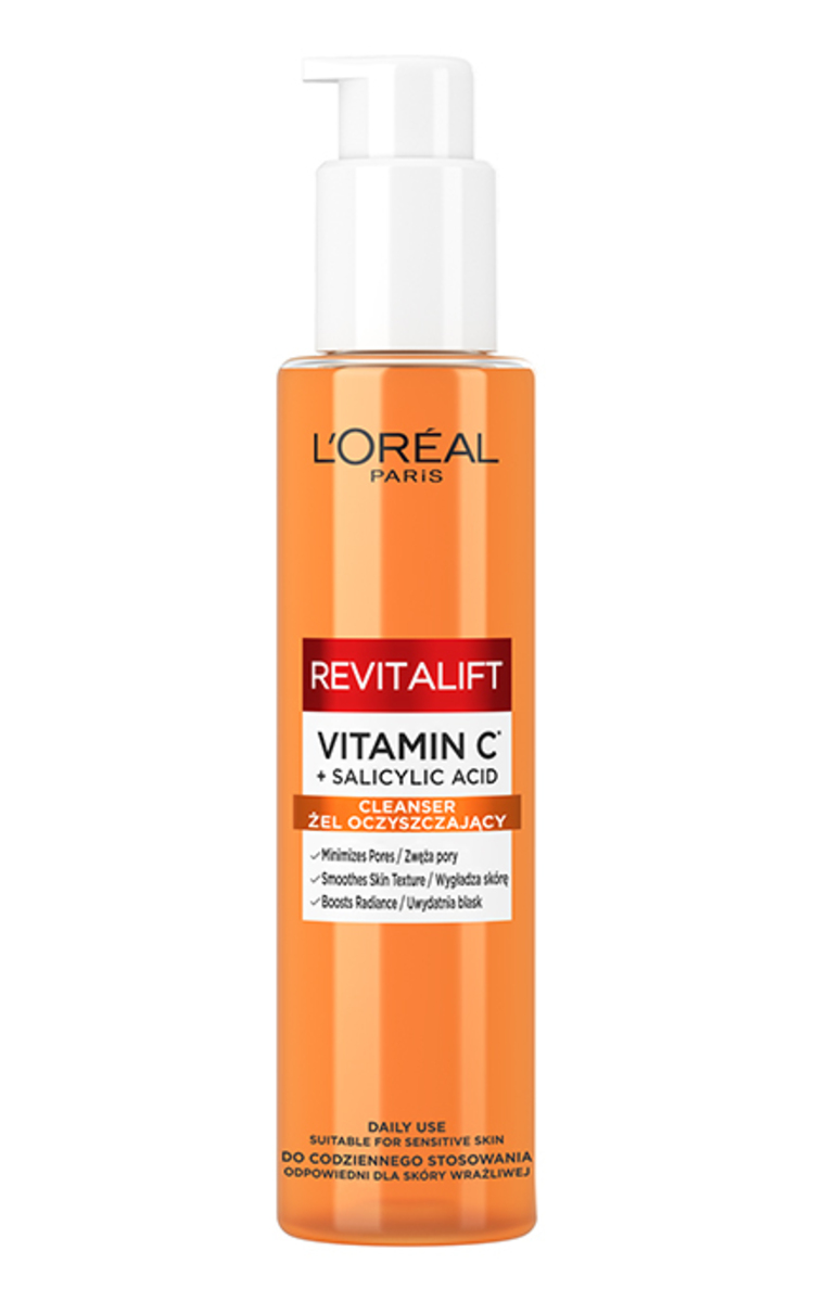 L'OREAL PARIS, REVITALIFT CLINICAL, valomasis veido gelis su Vitaminu C ir salicilo rūgštimi, 150 ml 