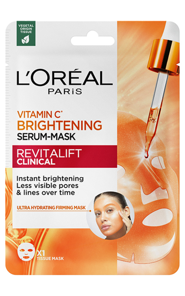 L'OREAL PARIS, REVITALIFT CLINICAL BRIGHTENING, serumo kaukė su vitaminu C ir salicilo rūgštimi, 26 g