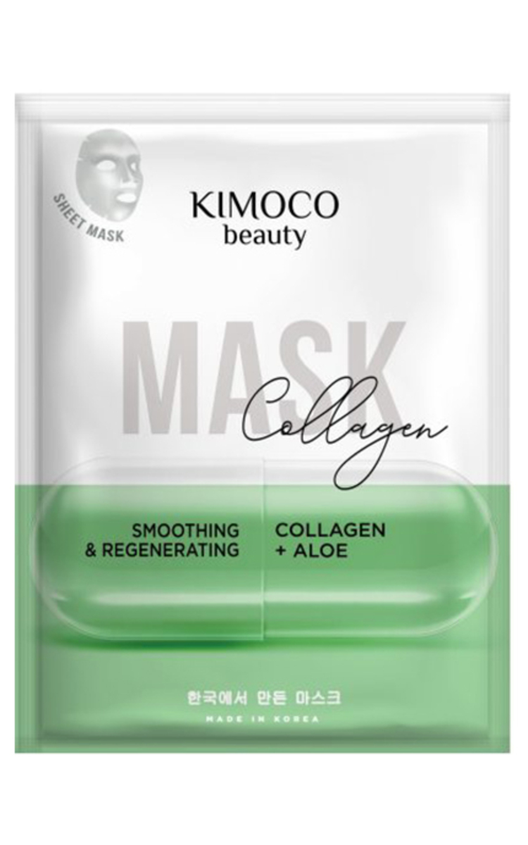 KIMOCO KIMOCO BEAUTY, COLLAGEN, veido kaukė su kolagenu ir alavijais, 23 ml.  23 ml