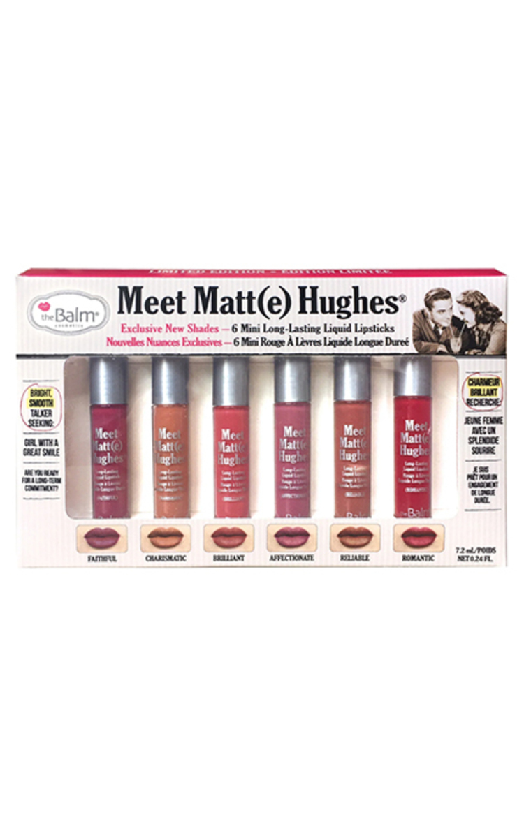 The Balm kosmetika THE BALM, MEET MATTE HUGHES MINI KIT, lūpų dažų rinkinys, 1 vnt. 6 vnt.