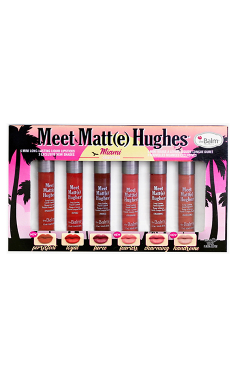 The Balm kosmetika THE BALM, MEET MATTE HUGHES MIAMI MINI KIT, lūpų dažų rinkinys, 1 vnt. 6 vnt.