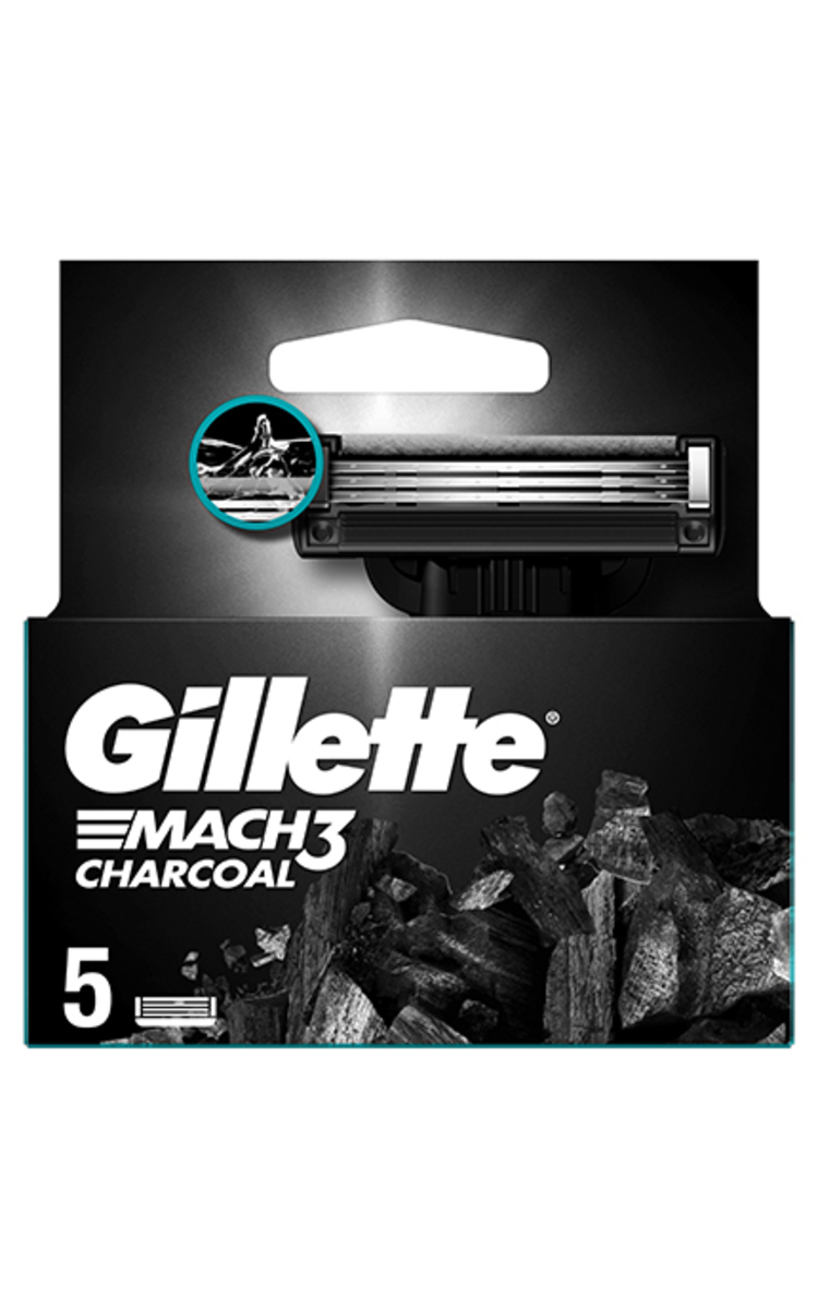 GILLETTE GILLETTE, MACH3 CHARCOAL, skustuvo galvutės, 5 vnt. 5 vnt.