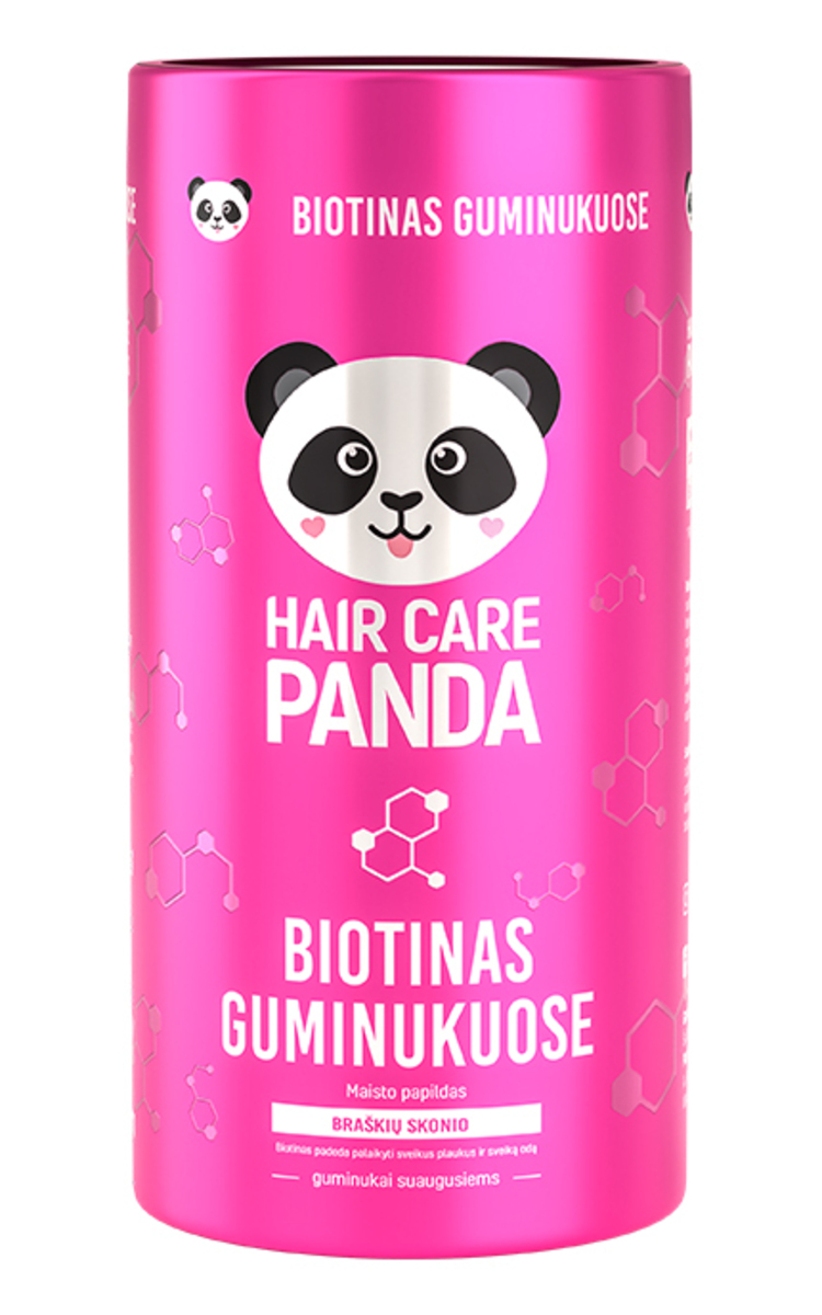 HAIR CARE PANDA HAIR CARE PANDA, biotinas guminukuose, maisto papildas, 60 guminukų 60 vnt.