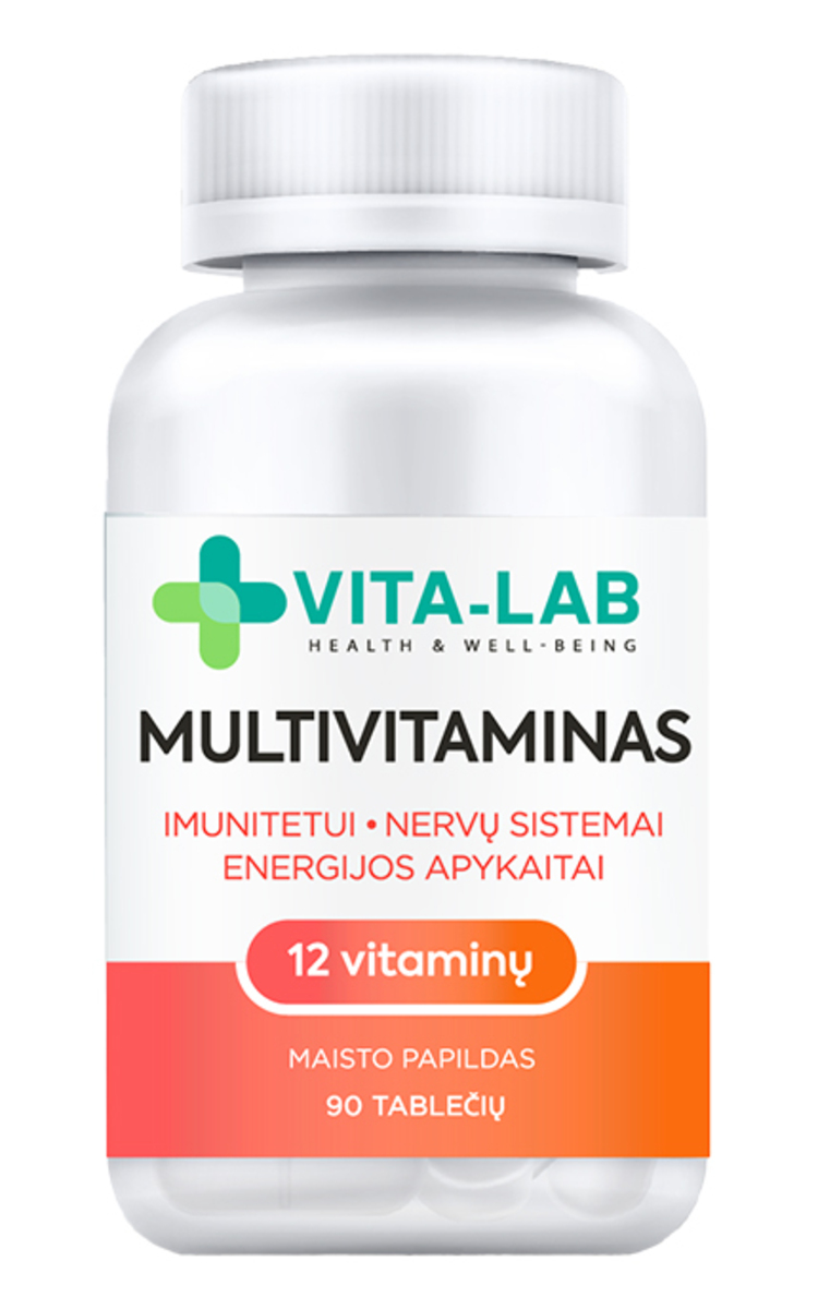 VITA-LAB VITA-LAB, multivitaminas 12 komponentų, 90 tablečių 90 vnt.