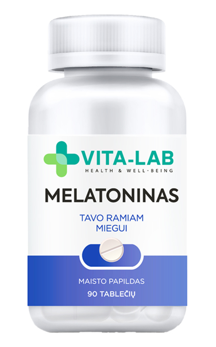 VITA-LAB VITA-LAB, melatoninas 2 mg, 90 tablečių 90 vnt.