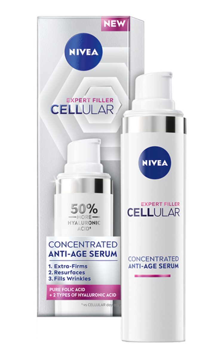 NIVEA NIVEA, CELLULAR EXPERT FILLER, serumas nuo senėjimo požymių su folio rūgštimi, 40 ml 40 ml