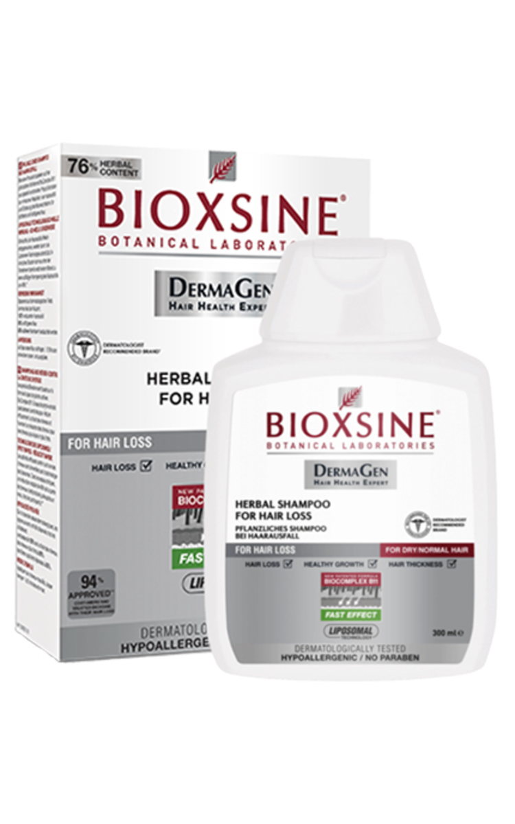 BIOXSINE BIOXSINE/BIOXCIN, šampūnas nuo plaukų slinkimo normaliems, sausiems plaukams, 300 ml. 300 ml