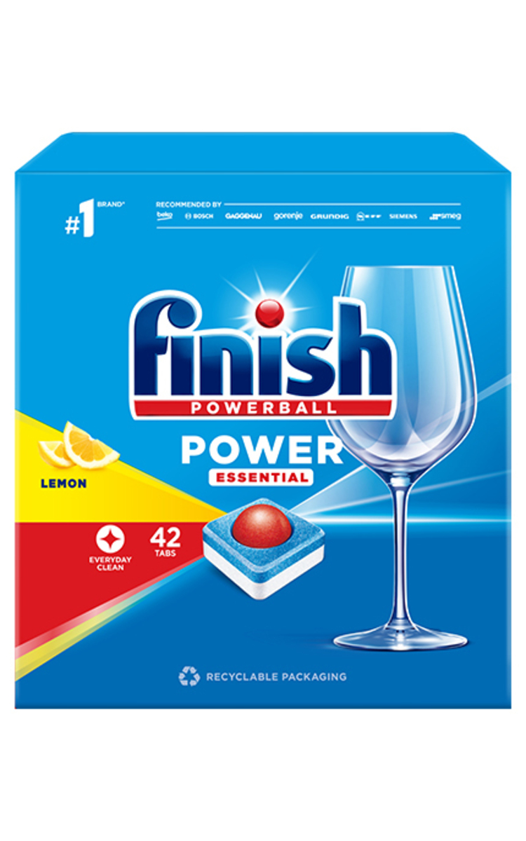 FINISH FINISH, POWERBALL POWER ESSENTIAL, citrinų kvapo indaplovių tabletės, 42 vnt. 42 vnt.