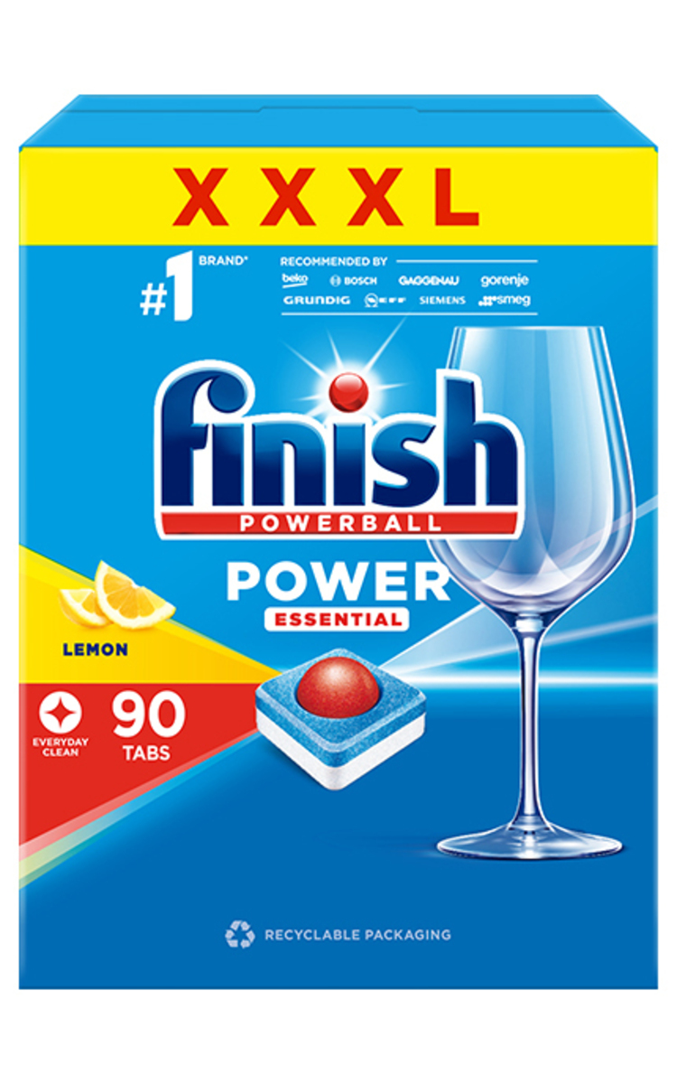 FINISH FINISH, POWERBALL POWER ESSENTIAL, citrinų kvapo indaplovių tabletės, 90 vnt. 90 vnt.