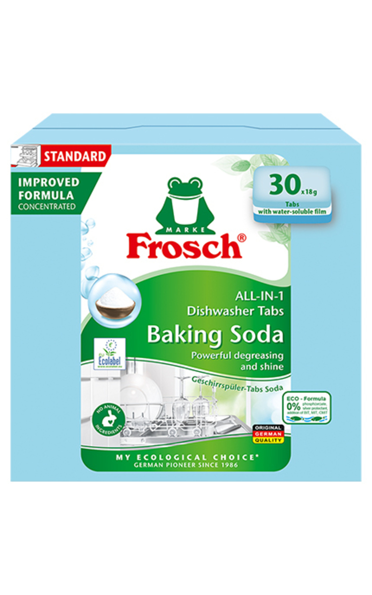 FROSCH FROSCH, VISKAS VIENAME, tabletės indaplovėms su maistine soda, 30 vnt. 30 vnt.