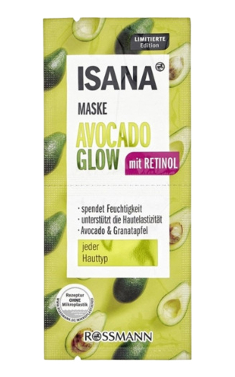 ISANA ISANA, AVOCADO GLOW, kaukė su retinoliu, 2x8 ml 2 vnt.