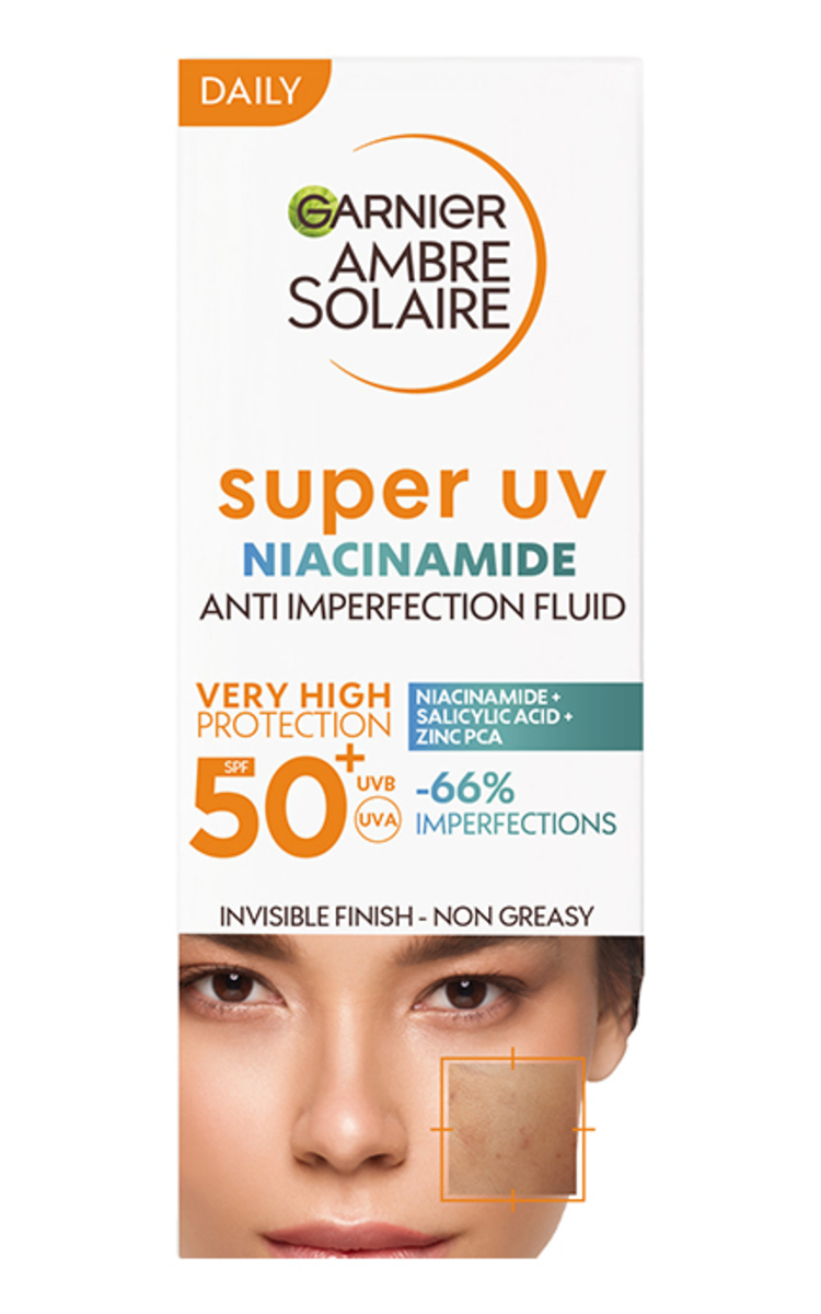 GARNIER GARNIER, AMBRE SOLAIRE SUPER UV NIACINAMIDE, kasdieninis fluidas su niacinamidu nuo pigmentinių dėmių SPF50+, 40 ml 40 ml