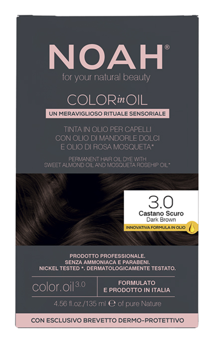 NOAH NOAH, 3.0 COLOR IN OIL DARK BROWN, aliejiniai plaukų dažai, 135 ml 135 ml