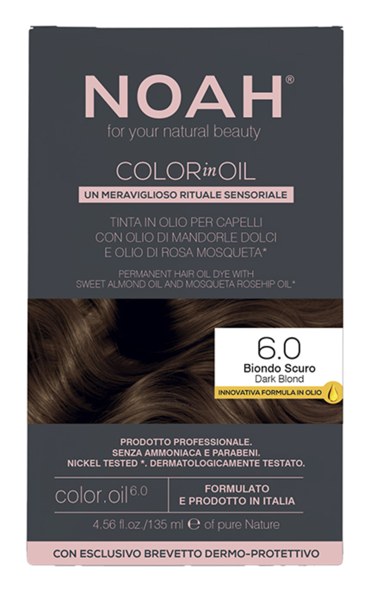 NOAH NOAH, 6.0 COLOR IN OIL DARK BLOND, aliejiniai plaukų dažai, 135 ml    135 ml