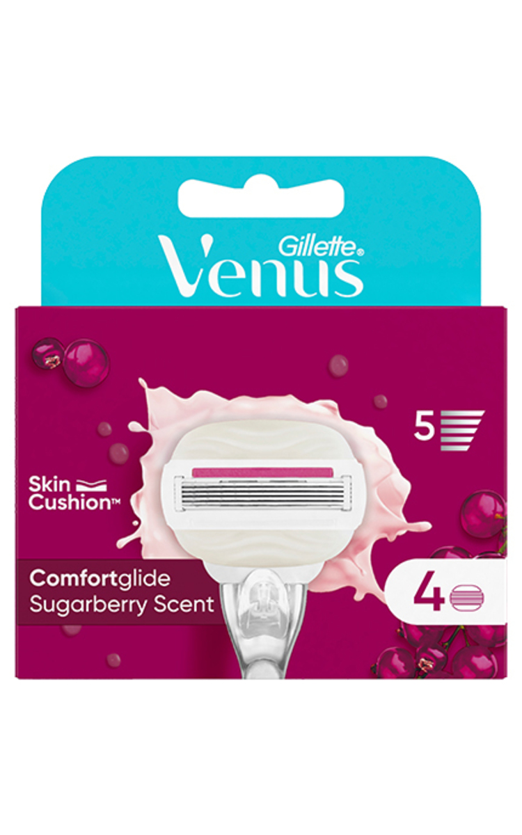 GILLETTE GILLETTE, VENUS SUGARBERRY, skustuvo galvutės, 4 vnt. 4 vnt.