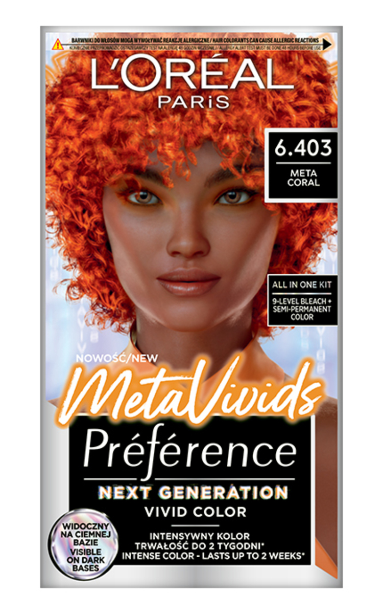 L'ORÉAL PARIS PREFERENCE, META VIVIDS, plaukų dažai, 6.403 CORAL, 1 vnt.