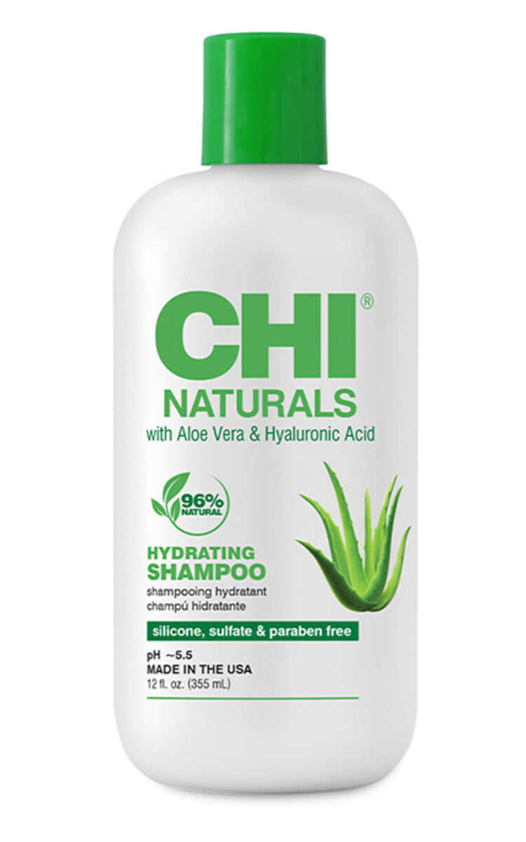 CHI LUXURY CHI, NATURALS, drėkinantis šampūnas su aloe vera ir hialurono rūgštimi, 355 ml 355 ml