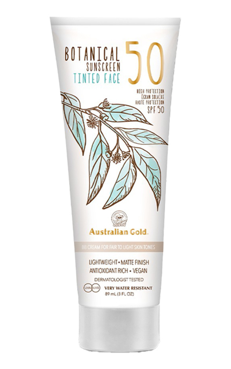 AUSTRALIAN GOLD AUSTRALIAN GOLD, BOTANICAL FACE LOTION, FAIR TO LIGHT, atspalvį veidui suteikiantis losjonas SPF 50, 88 ml. 88 ml