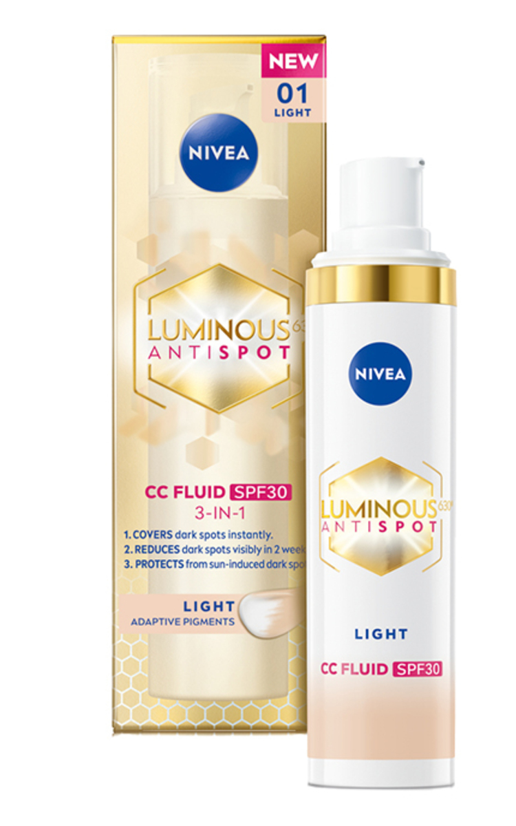 NIVEA NIVEA, LUMINOUS 630, CC fluidas šviesaus atspalvio, 40 ml 40 ml